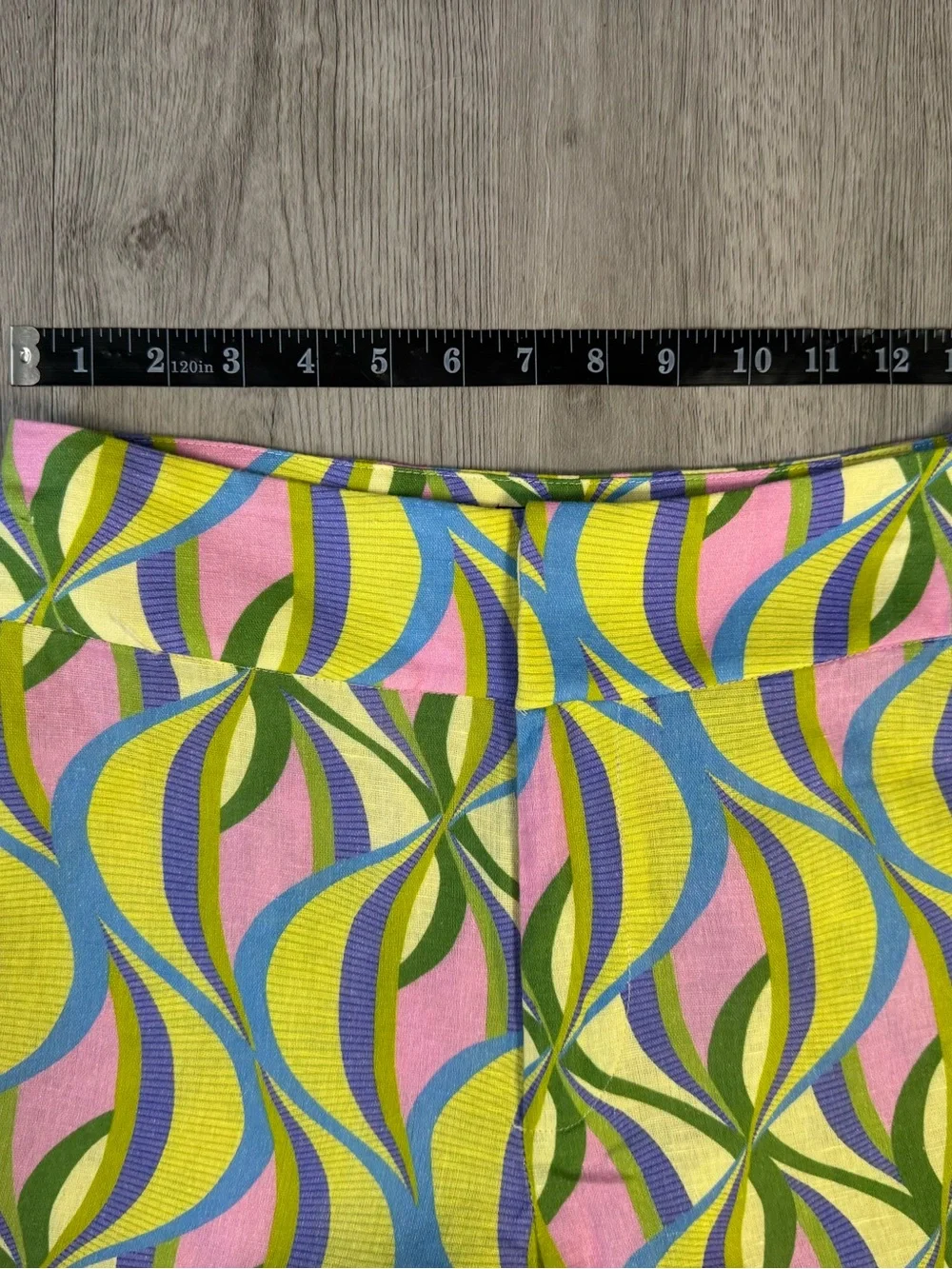 Zara Women’s Linen Blend Flare Bell bottom Retro Pants Multicolor Size Small